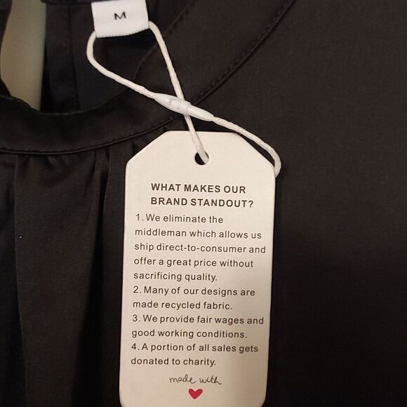 Black lightweight boho dress tunic short-sleeved little black dress size… - Picture 8 of 8